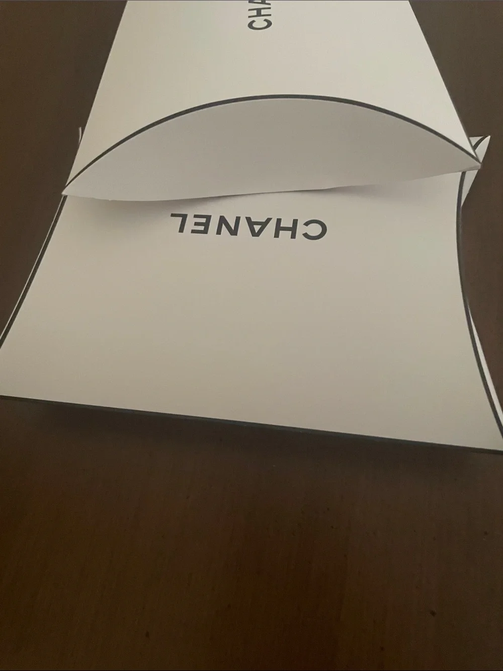 CHANEL White Pillow Box Set with Black Logo